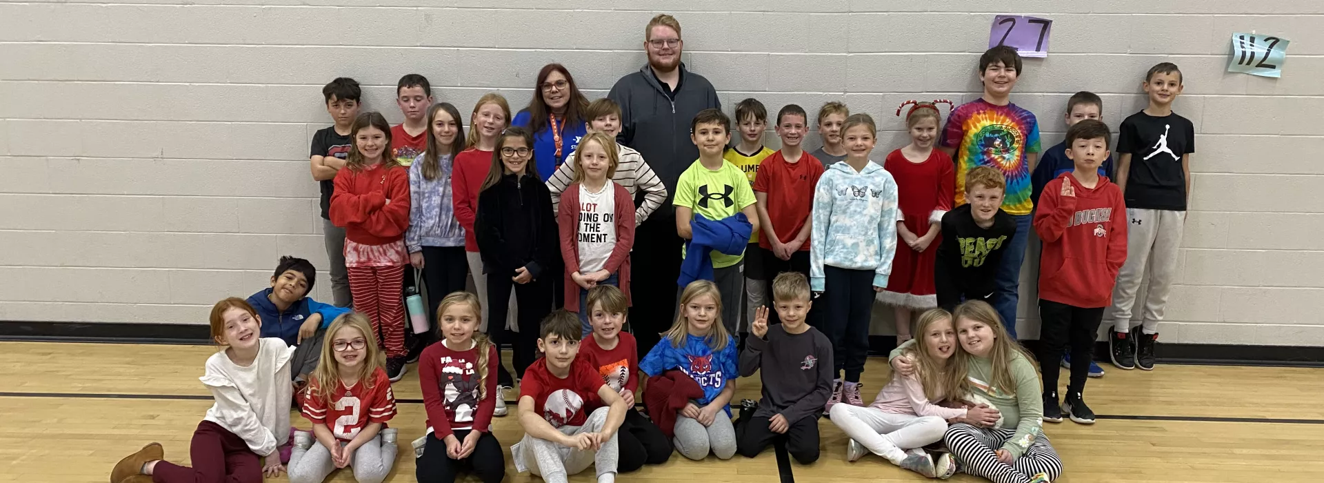 Kids and staff posing